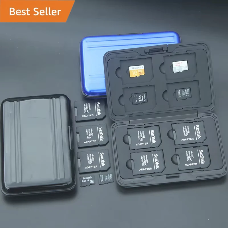 Durable 8 Slots SD and TF Card Holder SD Card Sleeve Storage Box Waterproof Protective Case SD Card Holder
