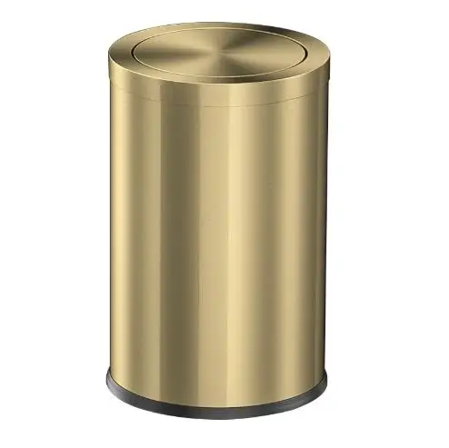 Golden big trash bin round design rectangular trash can for bathroom stainless steel pedal bin with big pedal