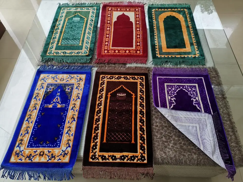 
Children prayer mat Kids Islamic Prayer Rug Janamaz Muslim Salah Namaz Sajadah Gift Mat 35x65CM 