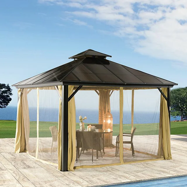 Chinese high quality outdoor furniture patio large metal pavilion tent backyard aluminum frame