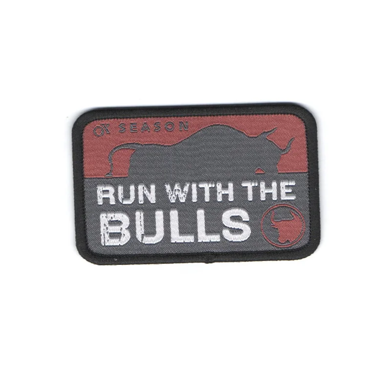 custom round design woven badge woven and sublimation printed fashion badges woven and printed badges
