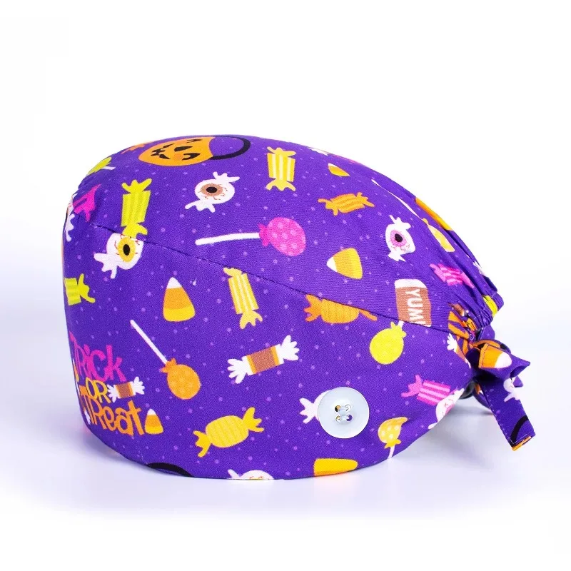 Nurse Accessories New Print Surgical Cap Medical Cap Veterinary Hospital Nurses Scrubs Hats Pet Veterinarian Work Cap