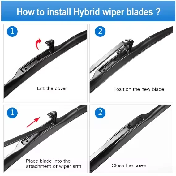 Kction Whosale Universal Wiper Blades U -Hook High Quality Natural RubberMore Suitable Hybrid Wipers