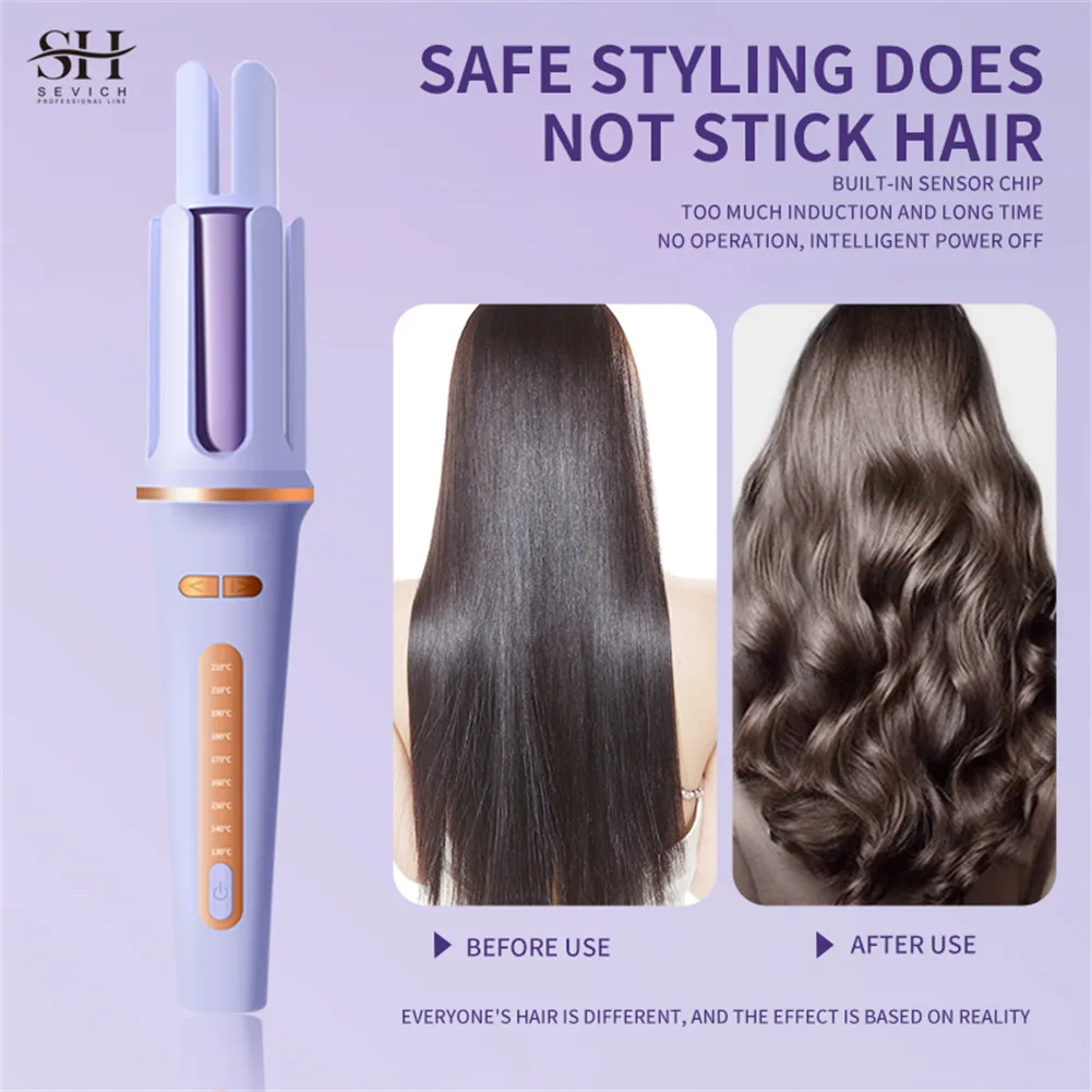 Hair Curler Wireless Automatic Portable Mini Waver Rotating Cordless Hair Straightener And Curler 2 In 1