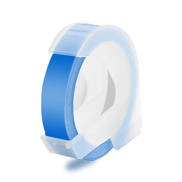 Compatible 9mm*3m Blue Plastic 3D Embossing Label Tape 3D Label Tapes for DYMO and MOTEX Label Maker