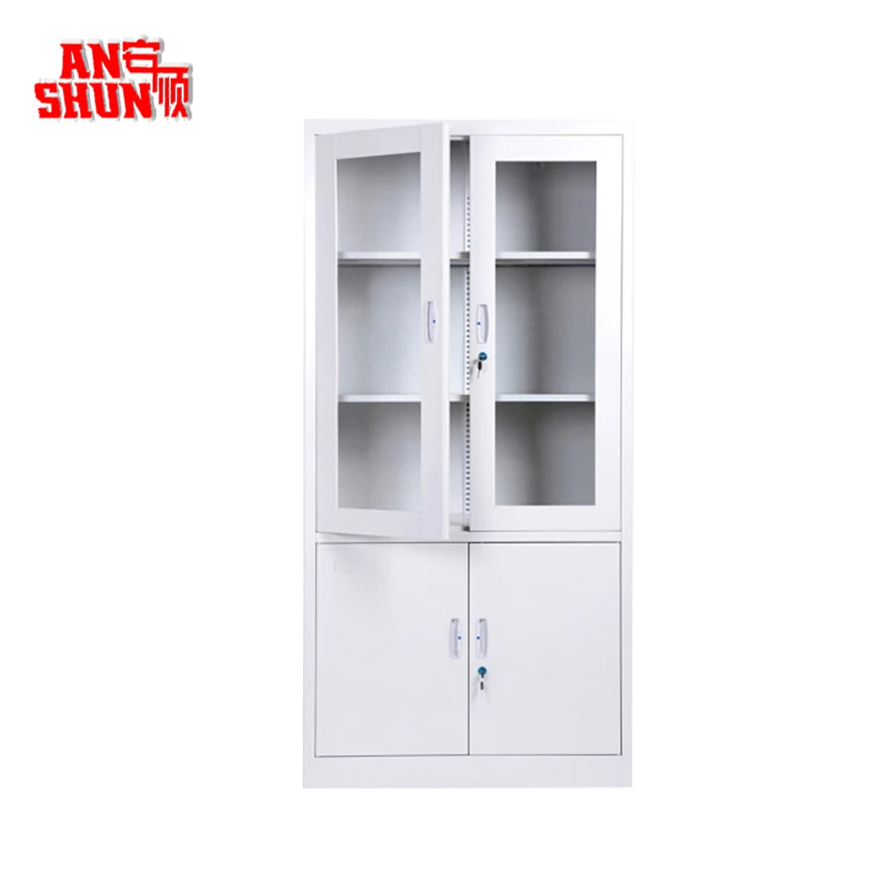 Manufacture Metal Storage Cabinet Steel Filing Cabinet Metal Cupboard With Glass Doors And Metal Doors