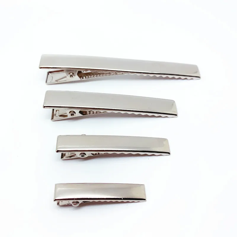 BELLEGIRL new design custom packaging hair clips wholesale cheap sliver black custom size metal snap alligator hair clips