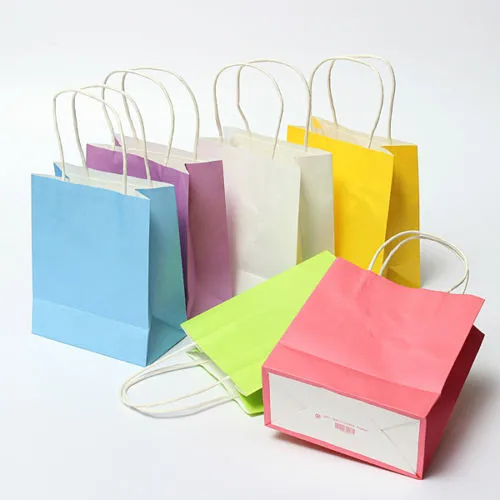 wholesale Luxury Shopping Easter Christmas custom Carrier pink gift Kraft paper bags