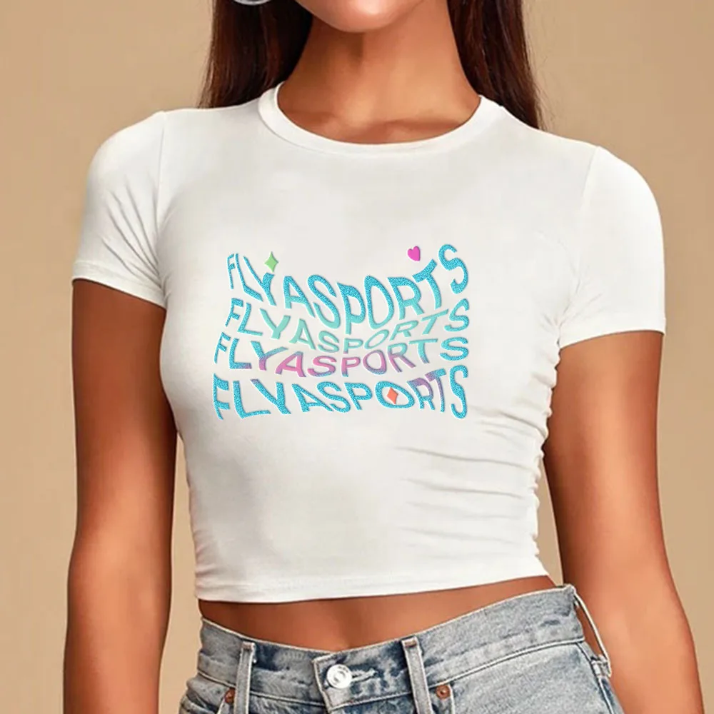 Baby Tee Cropped Ladies Graphic T Shirts Plain Summer Cotton Tight Slim Fit T Shirt Top Oversized Crop Top Mujer Sexy For Women