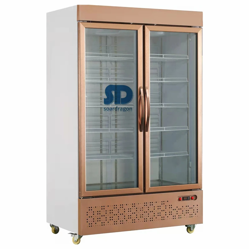 Soardragon -22 degrees 3 glass door upright display freezer for supermarket drinks display use