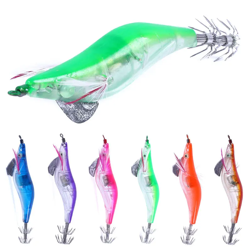 Hengjia Electronic squid jig fishing baits shrimp 12G 10.5CM fishing lure fishing tackle pesca
