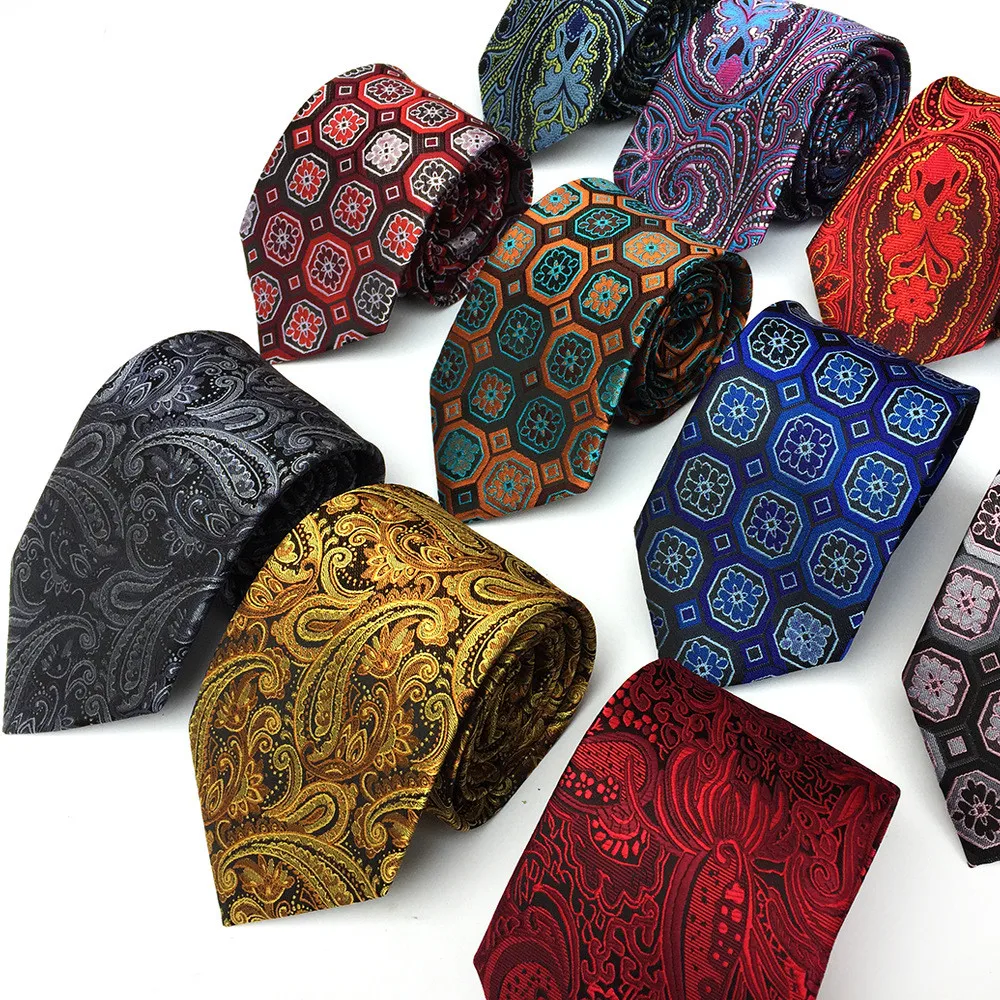 Hanrong New Paisley Pattern High Density Polyester Jacquard Men Suit Tie  Men Ties Fashion Paisley Pattern 8cm