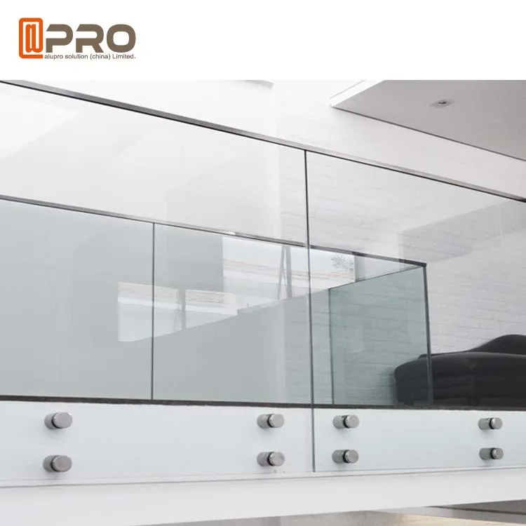 APRO Exterior outdoor safety tempered toughened laminated esg vsg glass railing balustrade fence with aluminum u channel