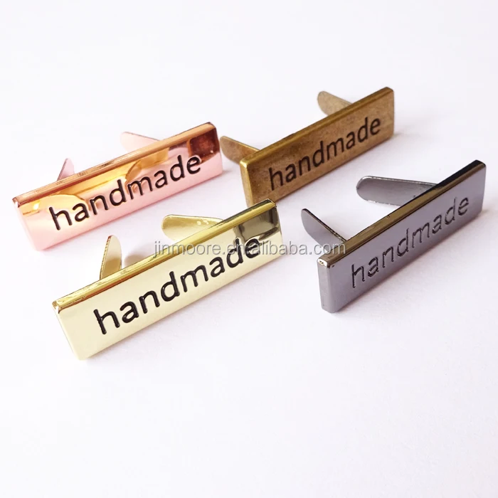 Metal Bag Label Handmade In 4 Colors Finishes For Bag Making