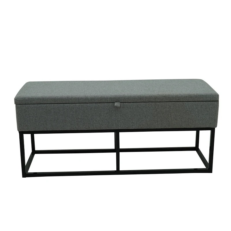 Customized 2022 factory wholesale modern storage seat pouffe ottoman bench bed end stool