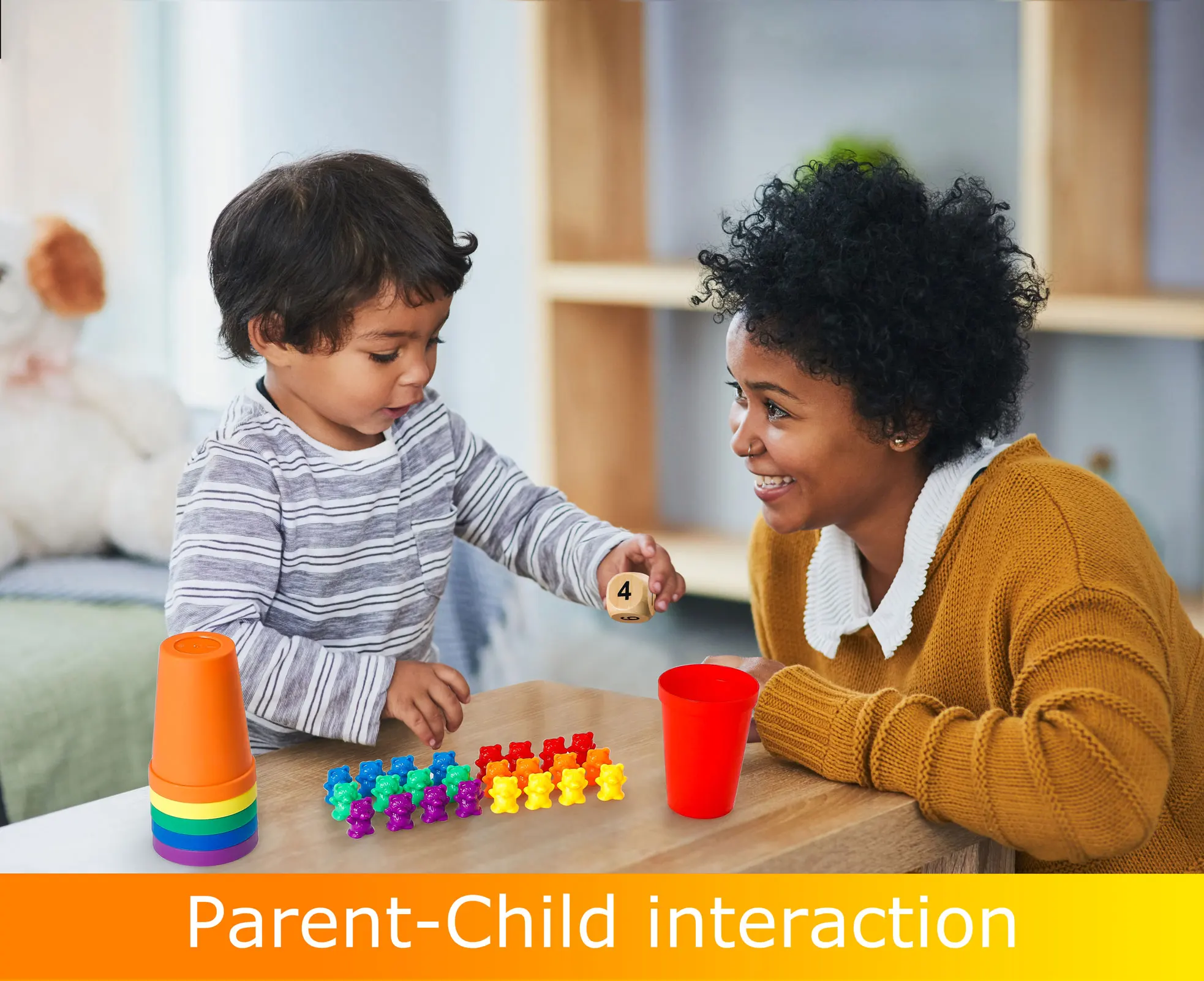 Counting Bears with Stacking Cups - Montessori Educational Sorting Rainbow Toys for 3 Year Old Boys and Girls