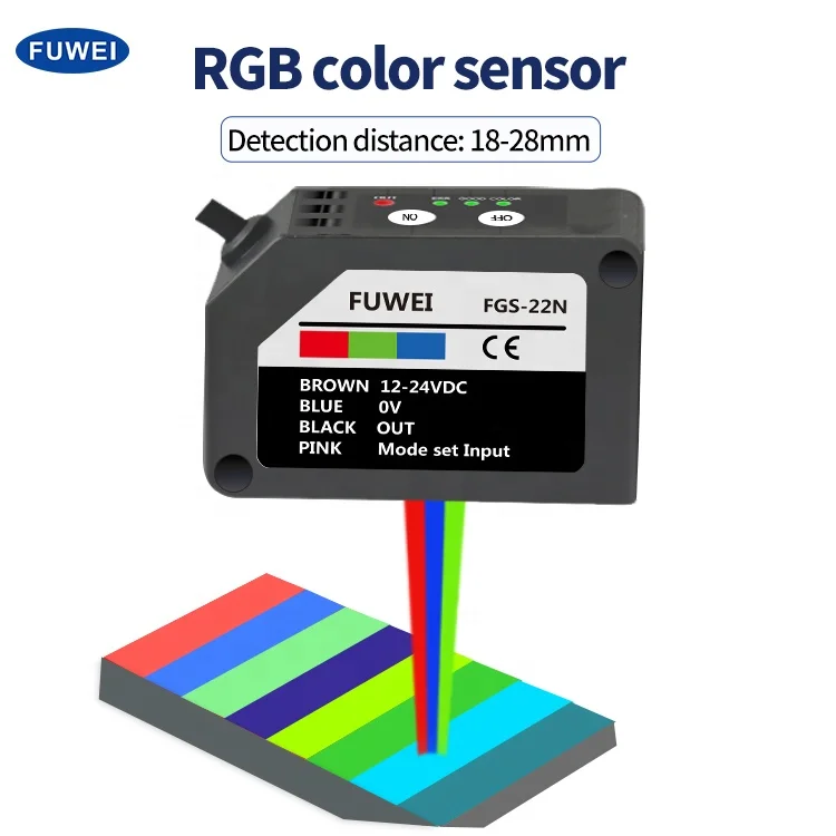 FUWEI Color Recognition Photoelectric Sensor Color Correction Photoelectric Switch RGB Color Mark Sensor
