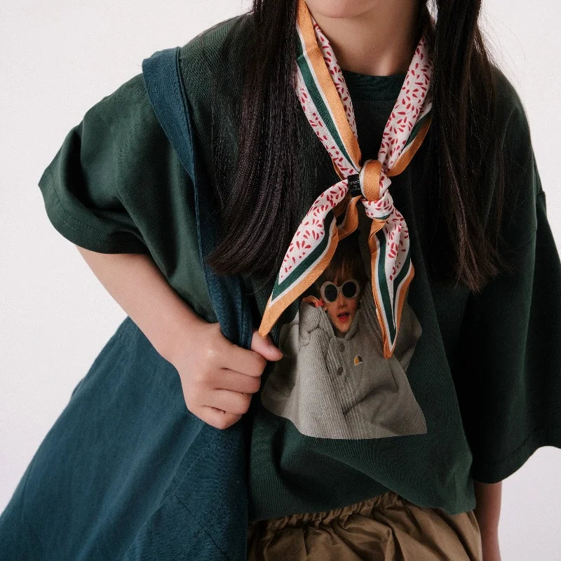 Kids Toddler Tape Folder Basic Short Sleeve Plain Summer Oversized Girl T-shirts For Aged 2-7Y Oversized Girl T-shirts