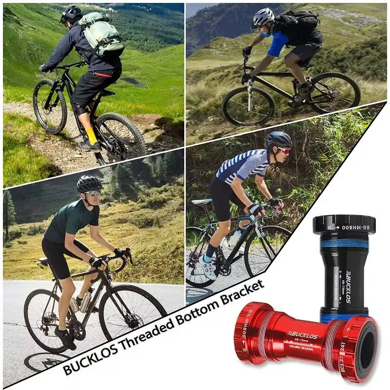 OEM/ODM BUCKLOS Bicycle Bottom Bracket Sealed Bearing Bike BB BSA Threaded BB68/73 MTB Bottom Bracket Road Mountain Bike Parts