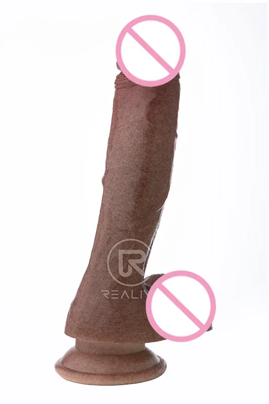 REALING Naked Adduction 8 Inch Realistic Silicone Dildo with Suction Cup, Dual Density Dong, Beige Color Penis, Adult Sex Toy