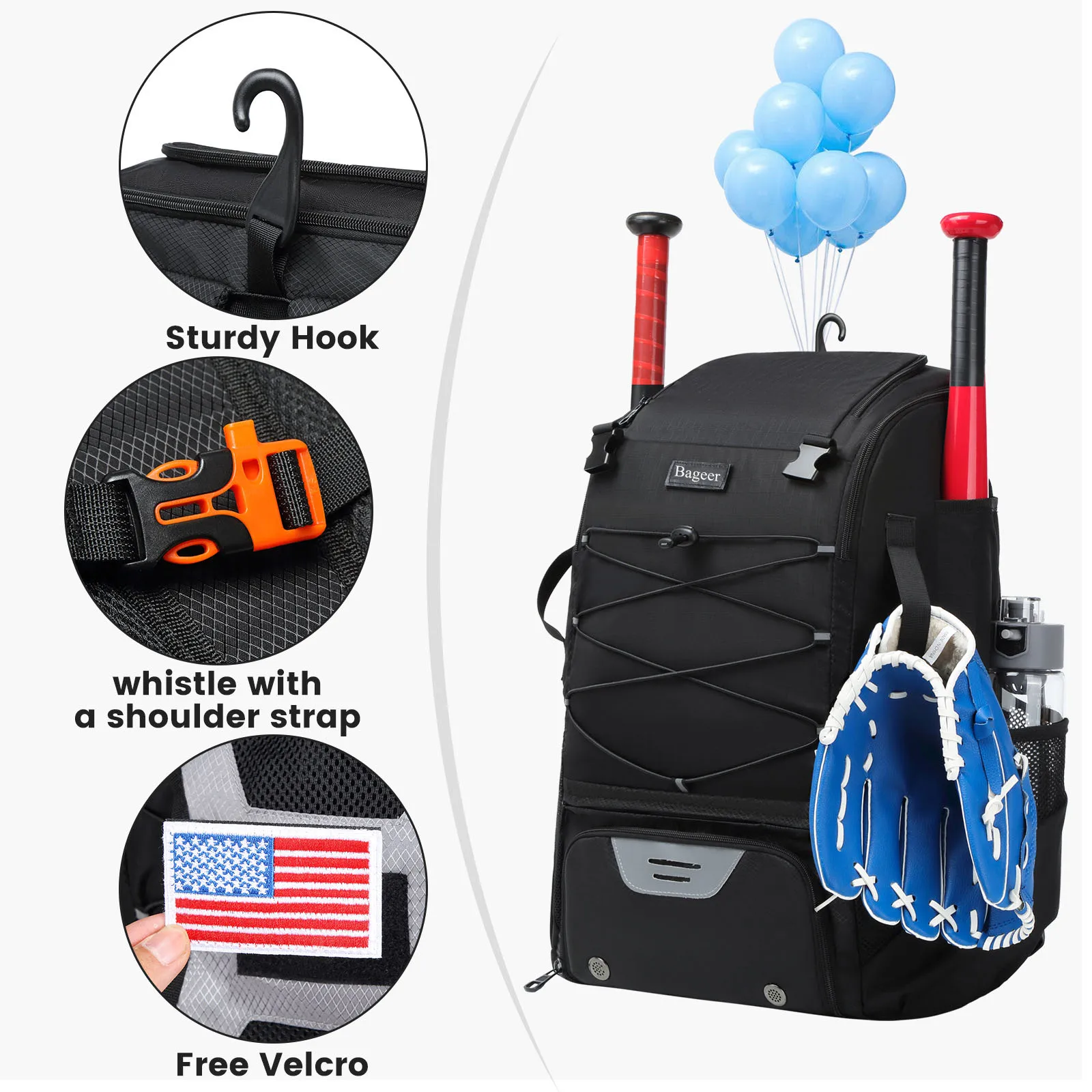 Wholesale Custom Lightweight Baseball Backpack Sports Bag  Softball Kit Bag
