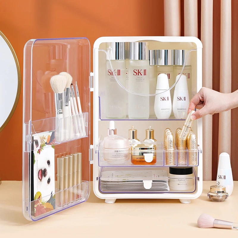 Plastic Makeup Storage Box Brush Lipstick Acrylic Storage Beauty Cosmetic Box For jewelry Makeup Organizer