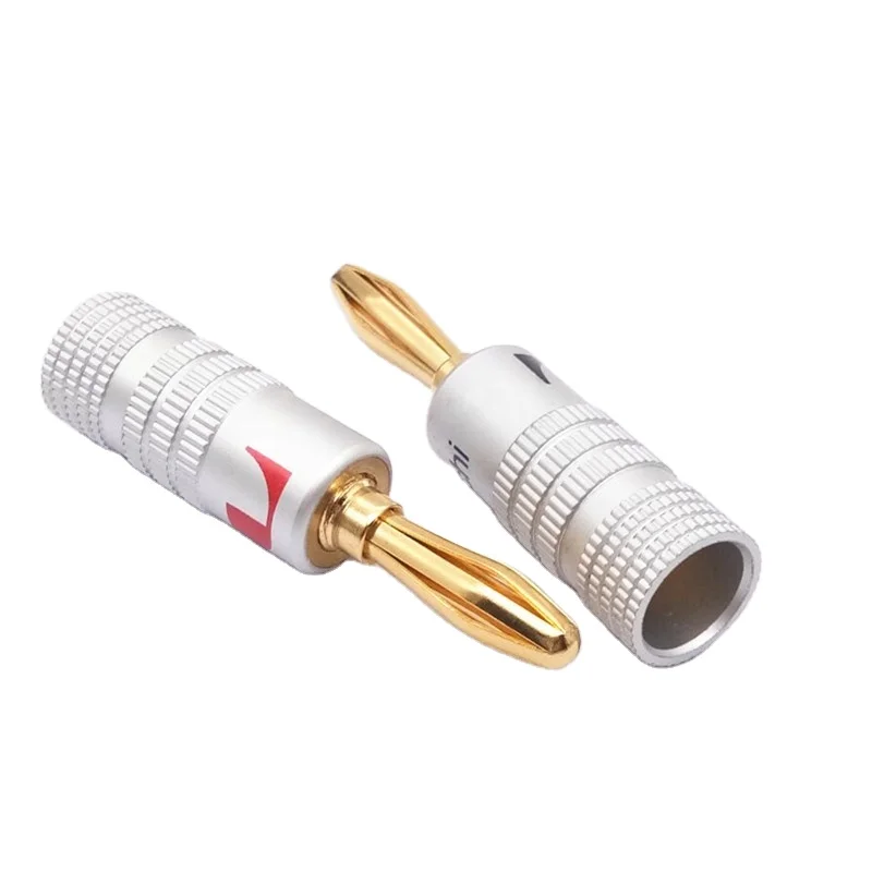 Высококачественный прямой 4 мм банановый штекер Nakamichi 24K позолоченный медный разъем BFA для