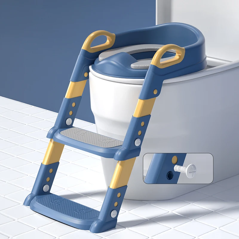 Portable plastic baby potty training toilet seat with step stool ladder