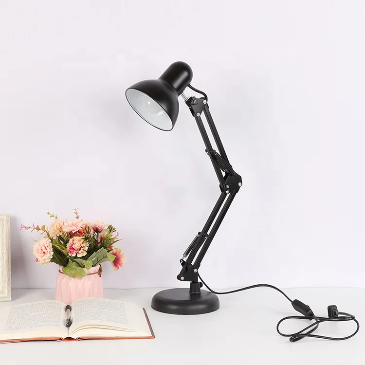 Long Swing Arm Adjustable Classic Desk Lamps E27 Led With Switch Table Lamp For Office Reading Night Light Bedside Home