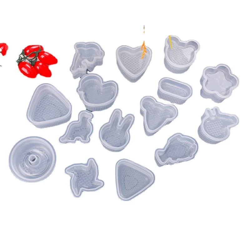 Kitchen Gadgets Stuff Transparent Bento Accessories Triangular Plastic Sushi Rice Ball Maker Mould Onigiri Mold Set