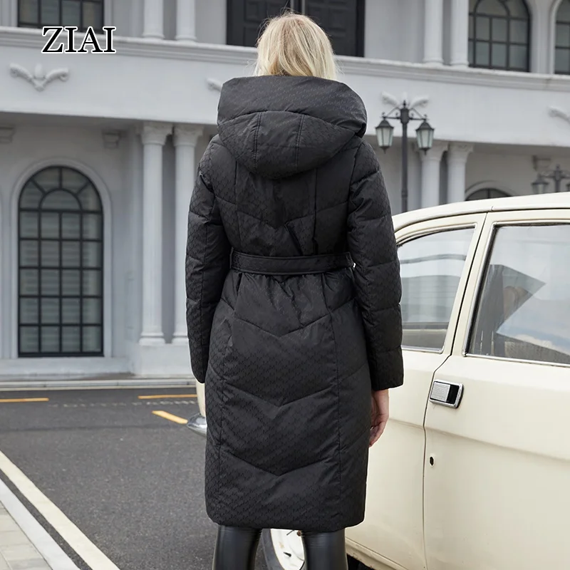 Winter New Long Thick Padded Coat High Quality Printed Fabric Coat Fashion Casual Belted Jacket Wholesale