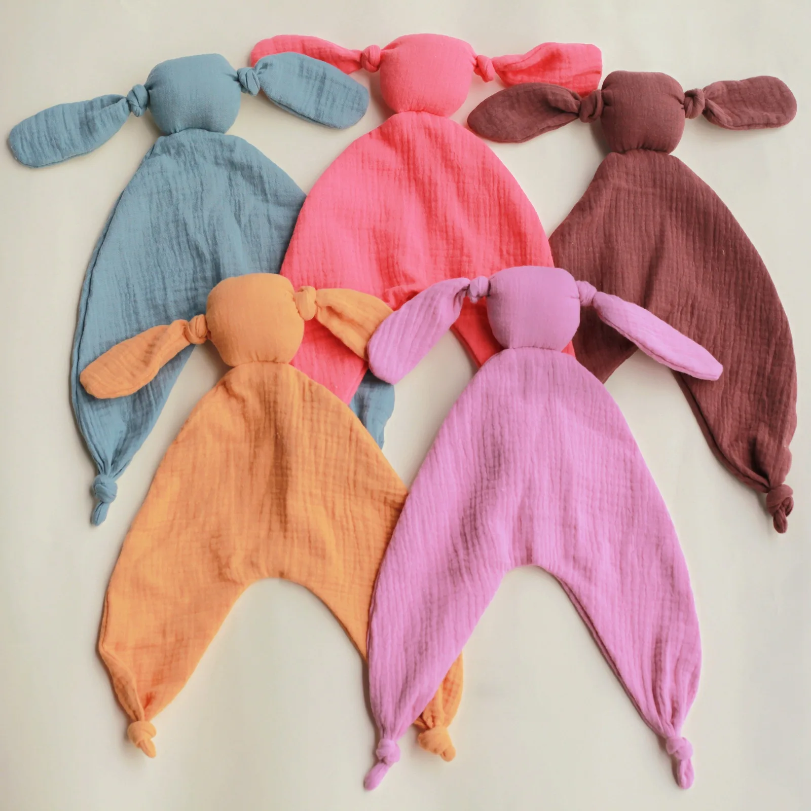 Hot Sale Baby Cuddle Comforter Chewed Holding Sleeping Newborn Comforting Muslin Cotton Easter Bunny Security Blanket toy