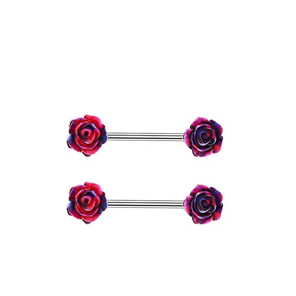 14G Titanium Stainless Steel Industrial Barbell Nipple Piercing External Thread Basic Nipple Ring Body Piercing Jewelry