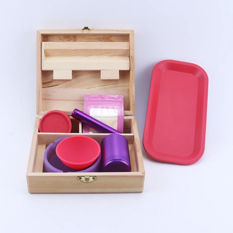 Degradable Custom Grinder Rolling Tray Bamboo Box Smoking Kit