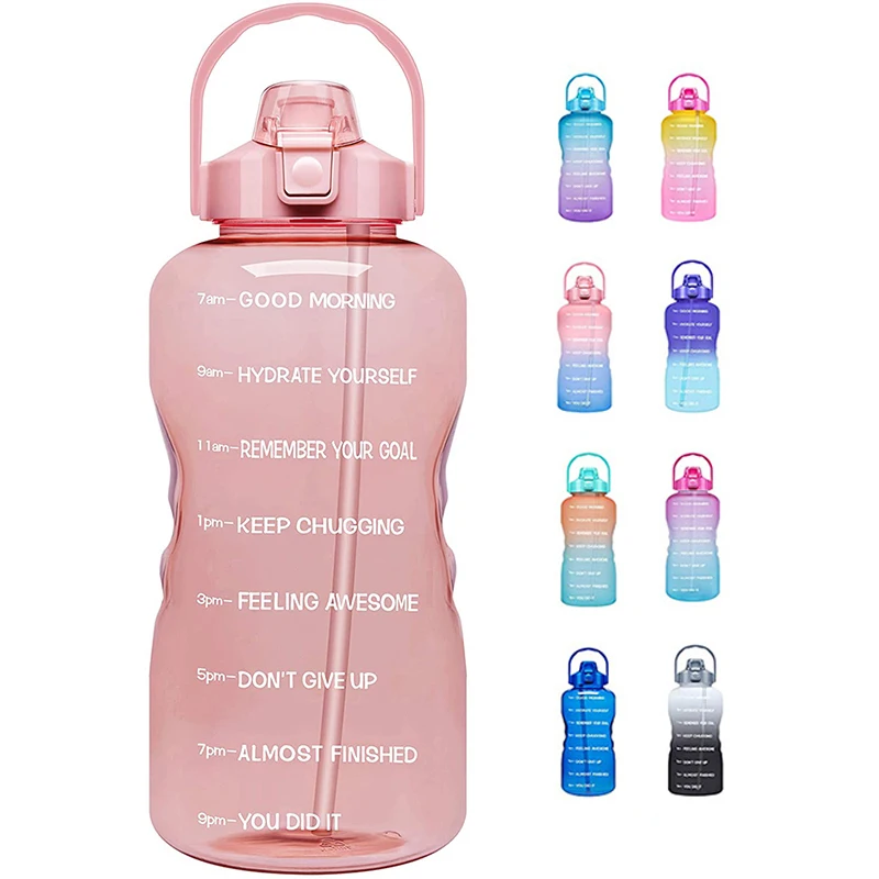 Motivational 2.2L Sports Water Bottle with Time Marker BPA Free Leakproof Large Fitness Water Jug Gym Outdoor Activity Giveaways