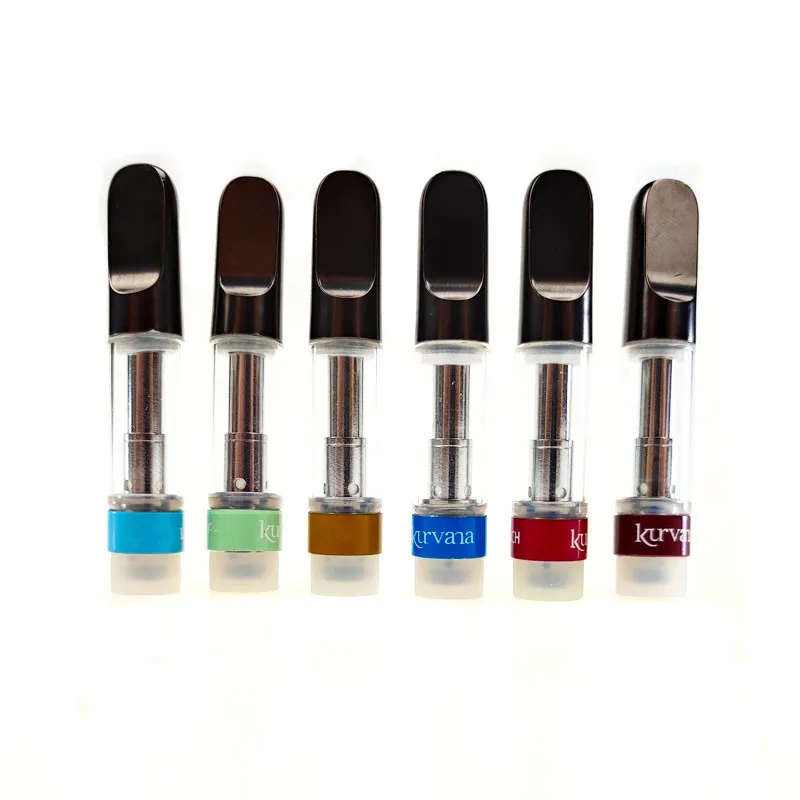 
Wholesale Kuvana Vape Cartridge No Leaking 510 Thread Vape Cart 0.8ml Empty Oil Ceramic Coil Cartridge Packaging with Sticker 