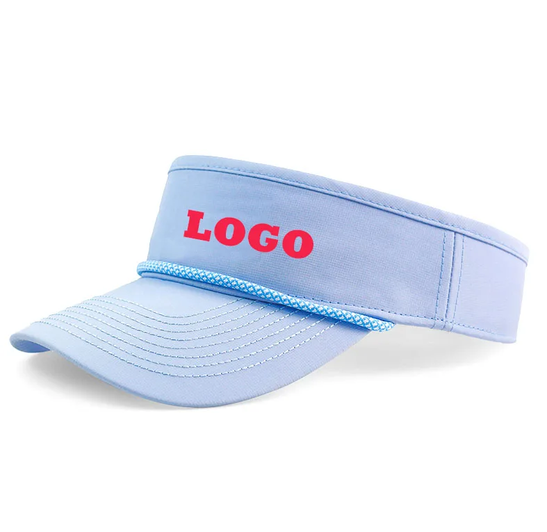 HV08 Custom rubber labels logo pvc lightweight golf performance empty top ponytail sun sunscreen visor beach surf hats for women