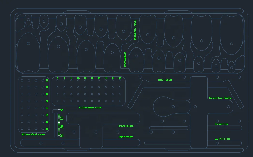 Runphy Professional Veterinary Knee replacement Vet Patellar Groove Replacement Surgery Implanted Prosthesis Titanium Groove P