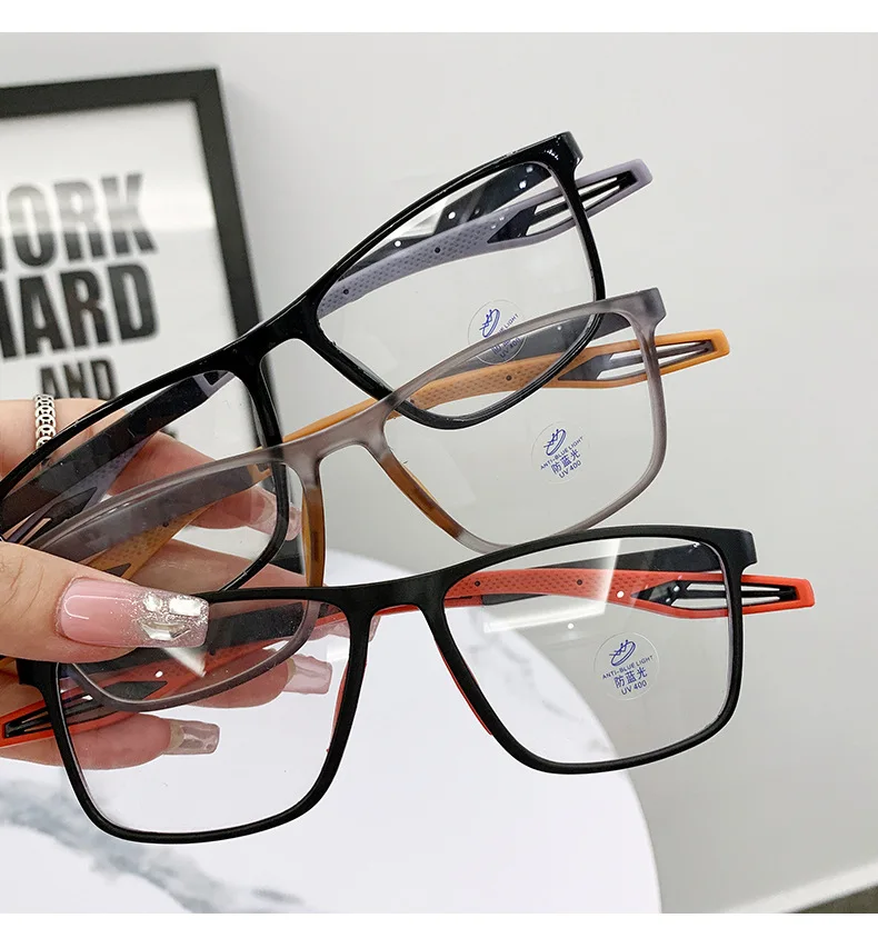 New myopia fashion ultra-light silicone sports anti-blue light for men and women, basketball football glasses
