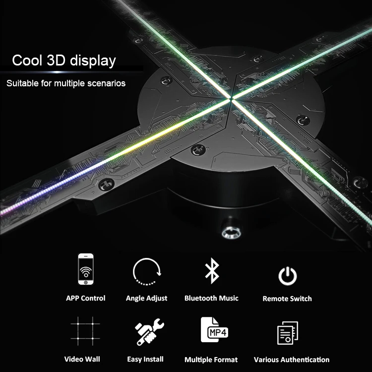 HDFocus 65cm 3d Hologram Advertising Fan 1*3 Wifi Hologram Led Fan With 1024hd Resolution
