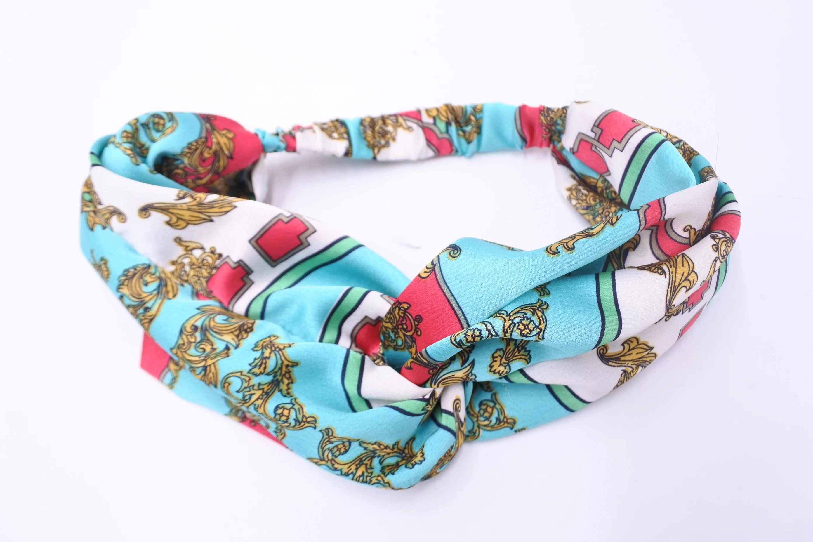 
Floral Pattern Cross Hair Band Bohemian Stretch Twist Cross Turban Head Wrap For Girls and women 