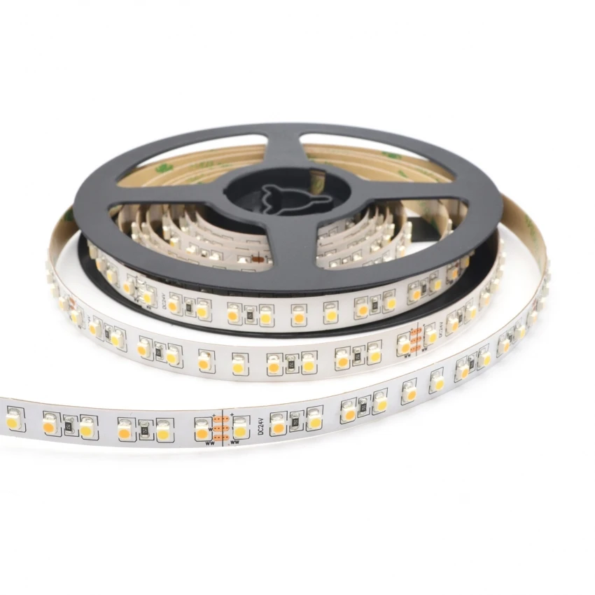 High quality 3 years warranty CE ROHS DC24V 10mm 3528 LED 120 LEDs 9.6W/M CCT dual color dimmable 3528 SMD LED strips