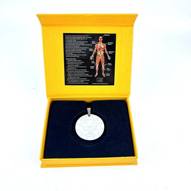 Global Scalar Energy Quantum Stainless Steel Pendant With Germanium Far Infrared Negative Ion Stone