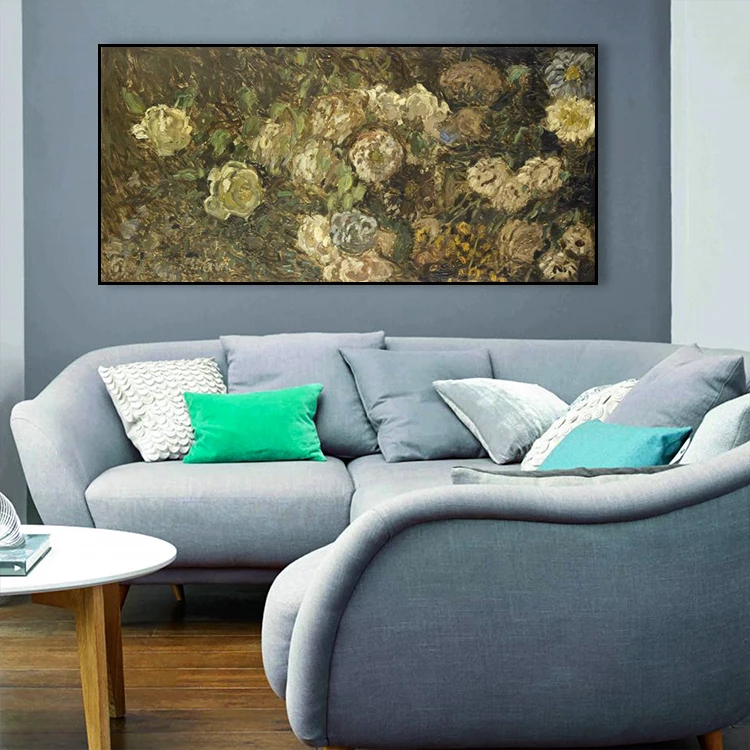 Famous Handmade Oil Painting Flowers Impressionist Claude Monet On Canvas