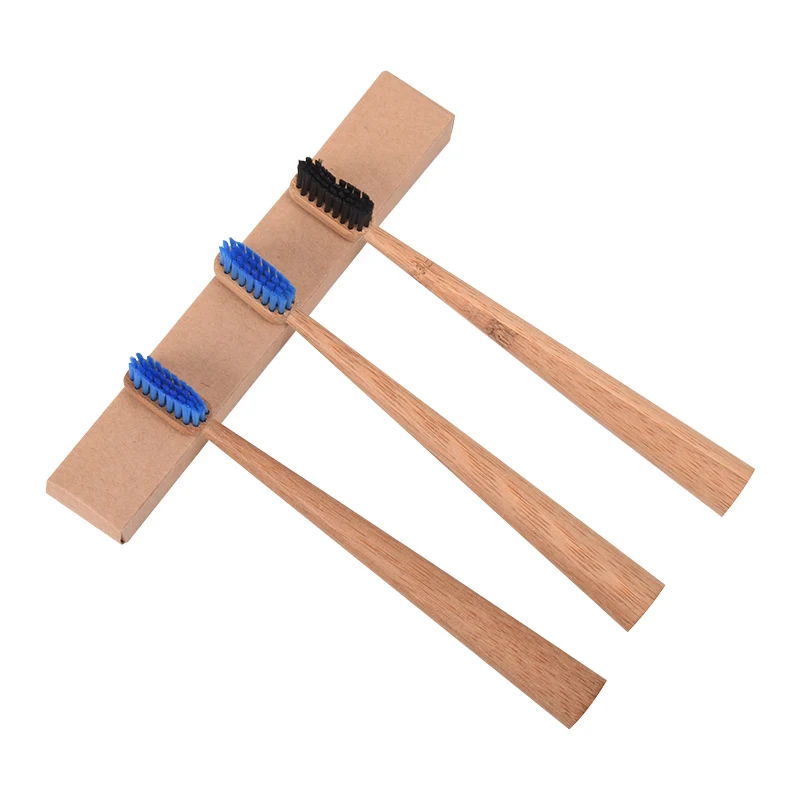 Wooden Handle Bathroom Natural Charcoal Wood Biodegradable Kids Size Travel Bamboo Toothbrush With CE