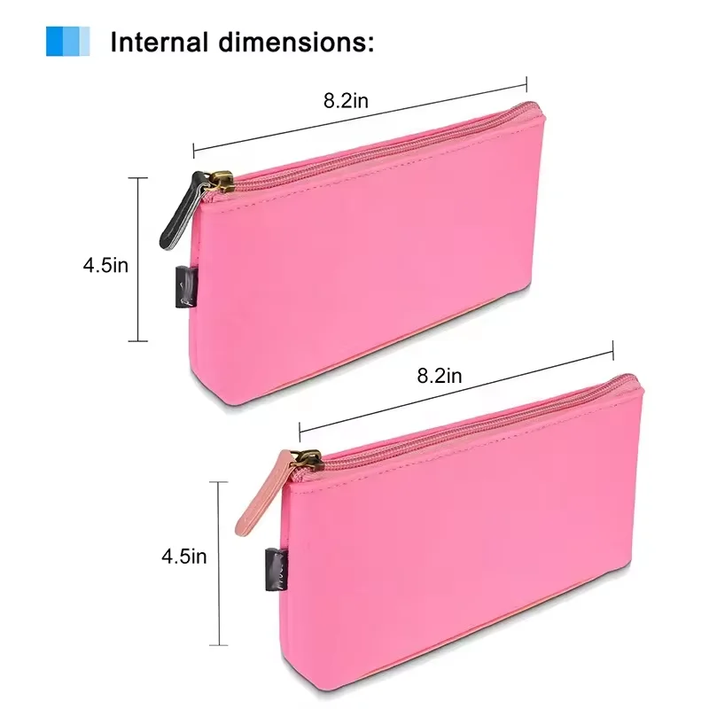 Custom Embossed eco Zipper Pouch Jelly Strap Cosmetic Pouch Neoprene Travel Toiletry Makeup Pencil Pen Bag Factory