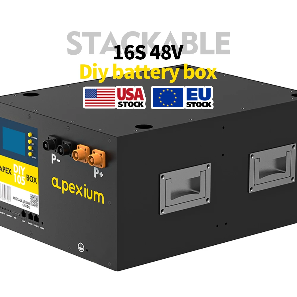Apexium 48V Lifepo4 Battery Apexium 16S 105Ah Diy Box Bms Kit Lithium Energy Storage Battery For Solar Storage system