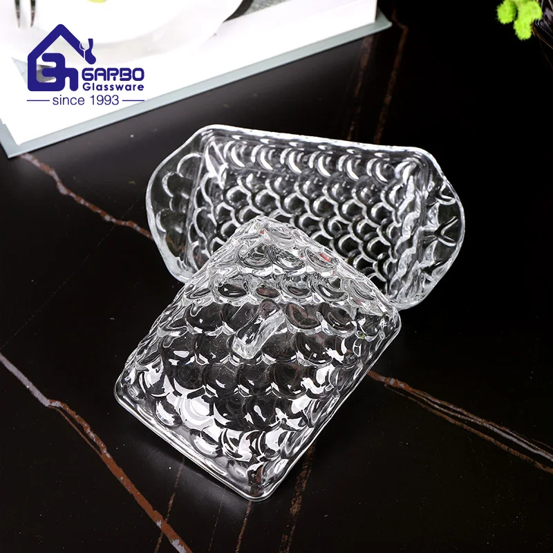 Wholesale Supermarket Supplier Glass Butter Dish With Lid High Quality Butter Plate For Home Restaurant Use Decorative Glassware
