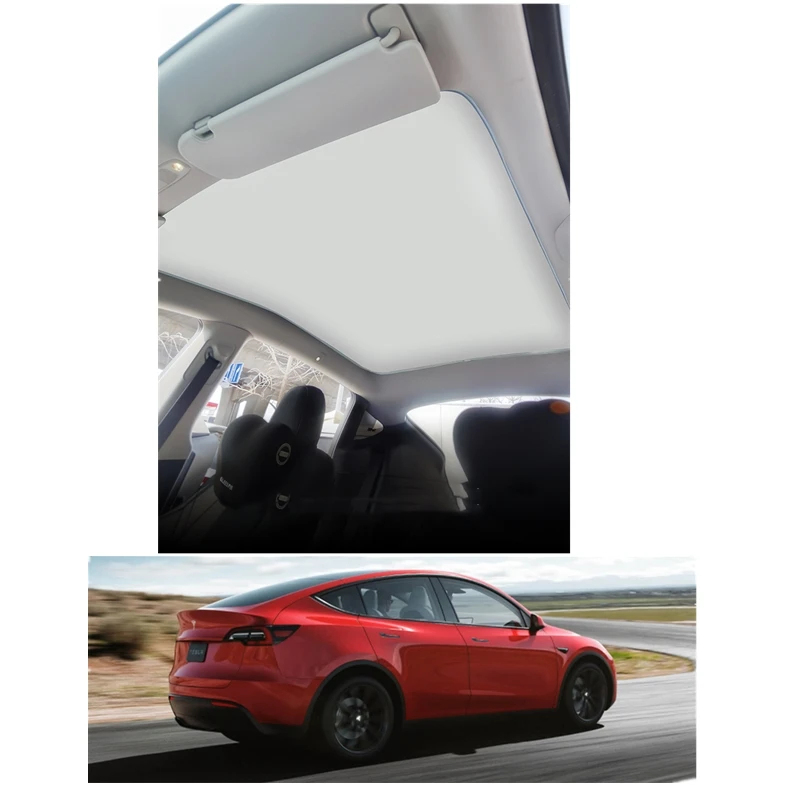 Tesla Model Y Glass Roof Sun Shades with Skylight Reflective Covers