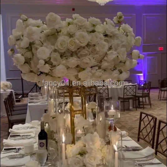 Flower Centerpiece  Metal Centerpiece Stand  Wedding Table Flower Riser